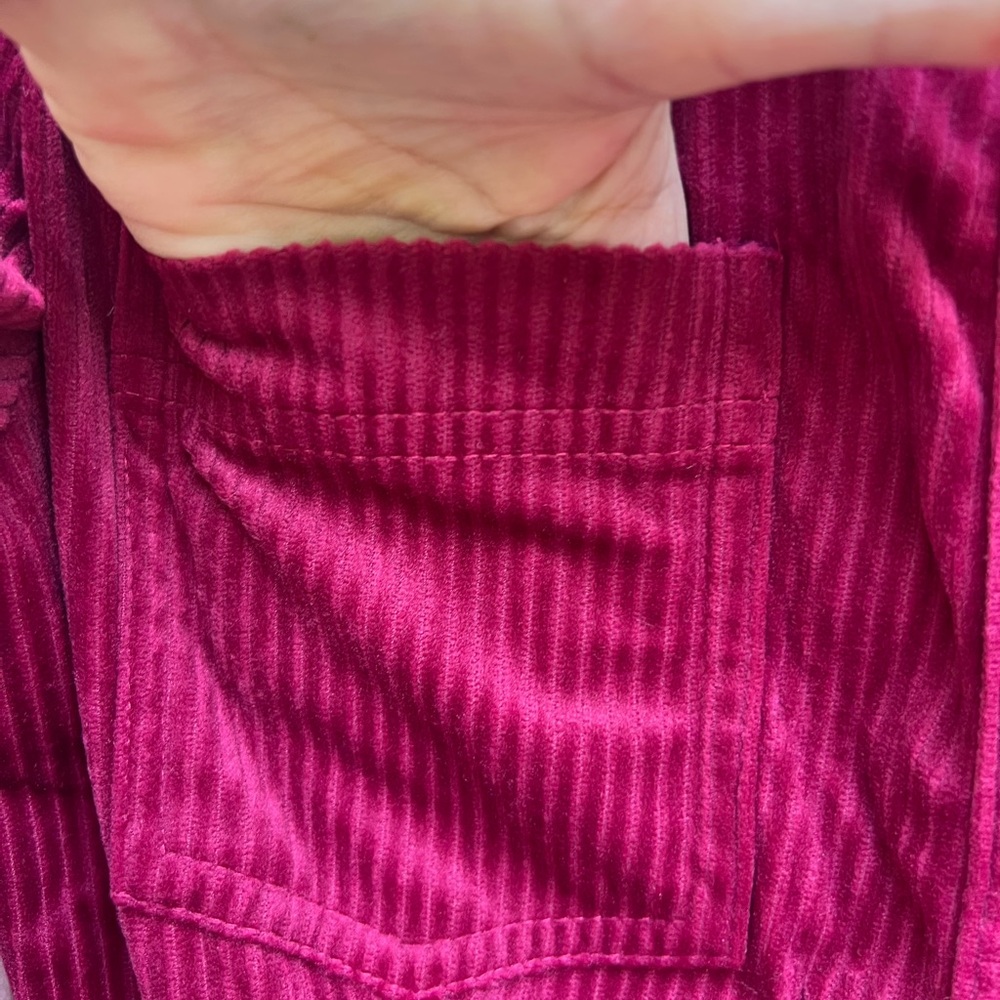 SUGARLIPS Corduroy Shirt Dress in Red Merlot Women’s XS NWT NEW - Picture 11 of 13